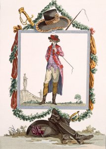 Jeune courtisan élégant du Palais Royal, gravé par Duhamel, planche no.233 de 